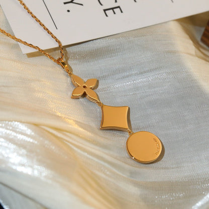 [⭐⭐JeweliWhal]STAR AND SUN DIAMOND PINK GOLD NECKLACE