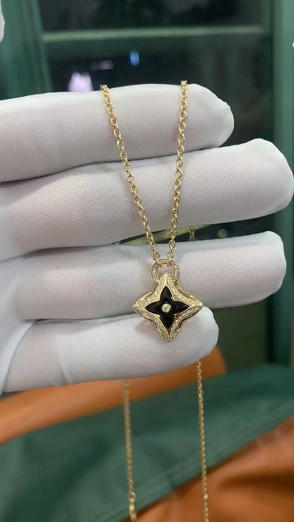 [⭐⭐JeweliWhal]STAR PEDANT PINK GOLD DIAMOND NECKLACE