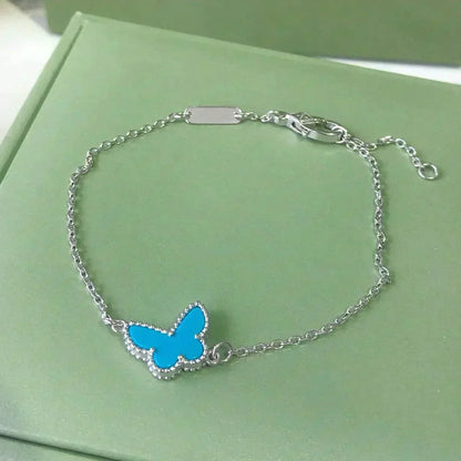 [⭐⭐JeweliWhal]BUTTERFLY TURQUOISE BUTTERFLY BRACELET SILVER