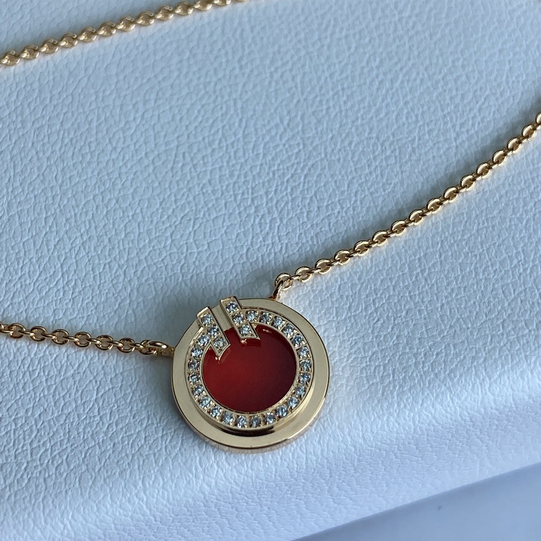 [⭐JeweliWhal]T DIAMOND CIRCLE PEDANT NECKLACE