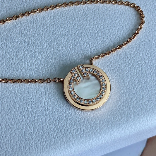 [⭐JeweliWhal]T DIAMOND CIRCLE PEDANT NECKLACE