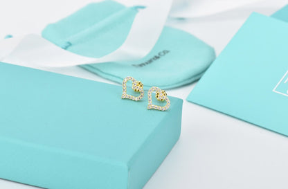 [⭐JeweliWhal]OPEN HEART STUD DIAMOND EARRINGS