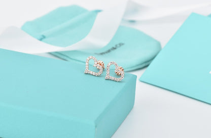 [⭐JeweliWhal]OPEN HEART STUD DIAMOND EARRINGS