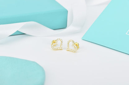[⭐JeweliWhal]OPEN HEART STUD DIAMOND EARRINGS
