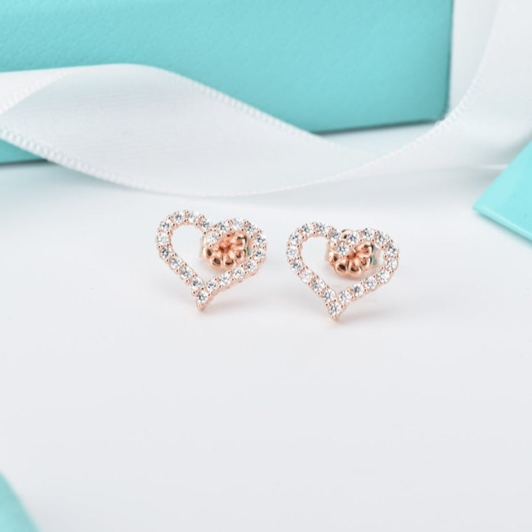 [⭐JeweliWhal]OPEN HEART STUD DIAMOND EARRINGS