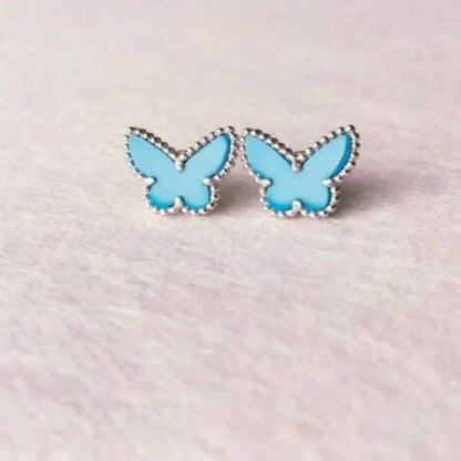 [⭐⭐JeweliWhal]BUTTERFLY TURQUOISE EARRINGS SILVER