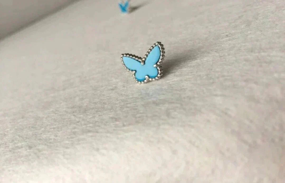 [⭐⭐JeweliWhal]BUTTERFLY TURQUOISE EARRINGS SILVER