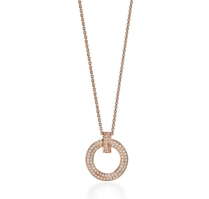 [⭐JeweliWhal]T CIRCLE PEDANT DIAMOND NECKLACE