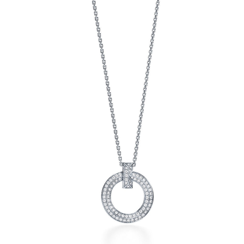 [⭐JeweliWhal]T CIRCLE PEDANT DIAMOND NECKLACE