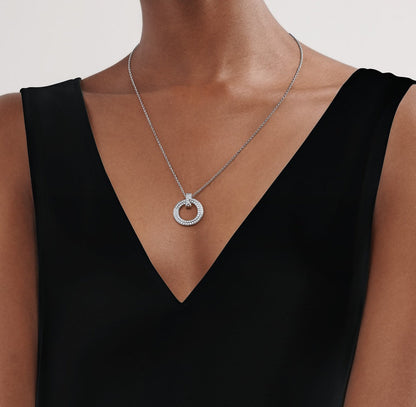 [⭐JeweliWhal]T CIRCLE PEDANT DIAMOND NECKLACE