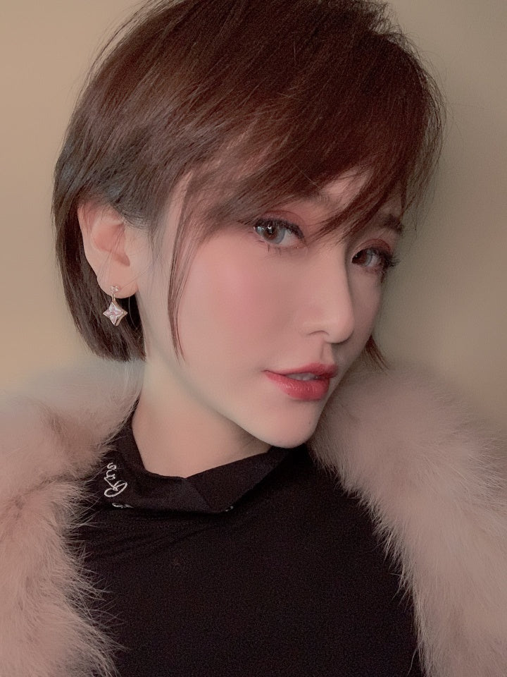 [⭐⭐JeweliWhal]DOUBLE STAR PINK GOLD MOP DROP EARRINGS