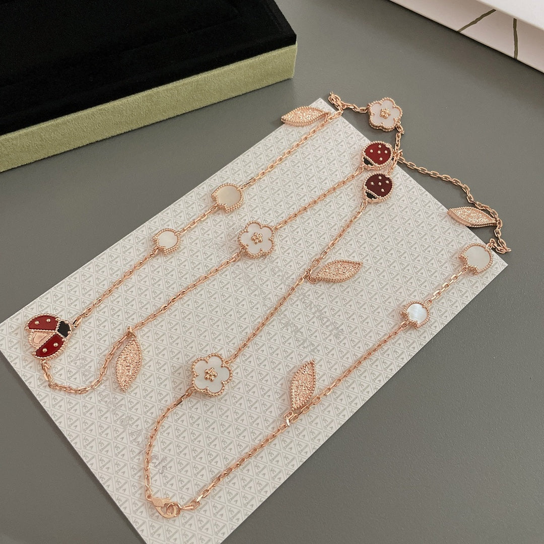 [⭐⭐JeweliWhal]LUCKY SPRING 15 MOTIFS ROSE GOLD NECKLACE