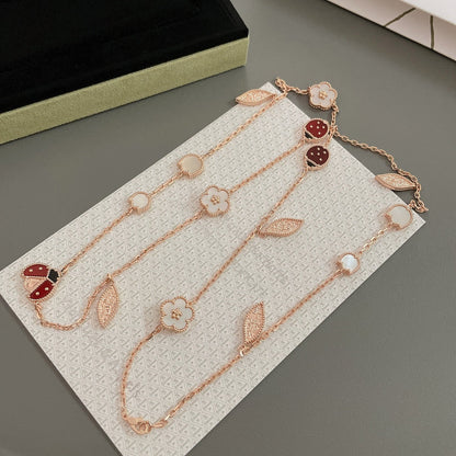 [⭐⭐JeweliWhal]LUCKY SPRING 15 MOTIFS ROSE GOLD NECKLACE