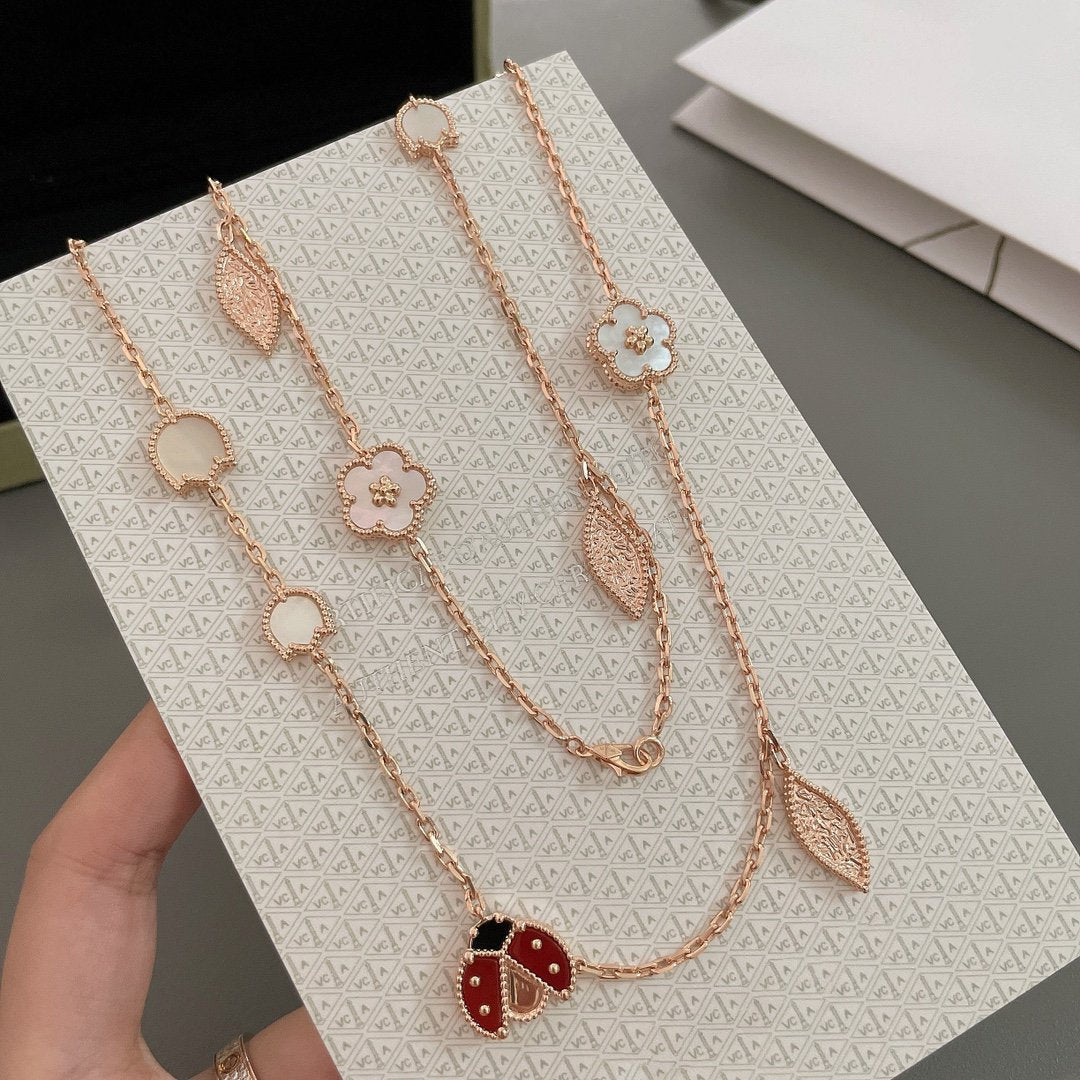 [⭐⭐JeweliWhal]LUCKY SPRING 15 MOTIFS ROSE GOLD NECKLACE