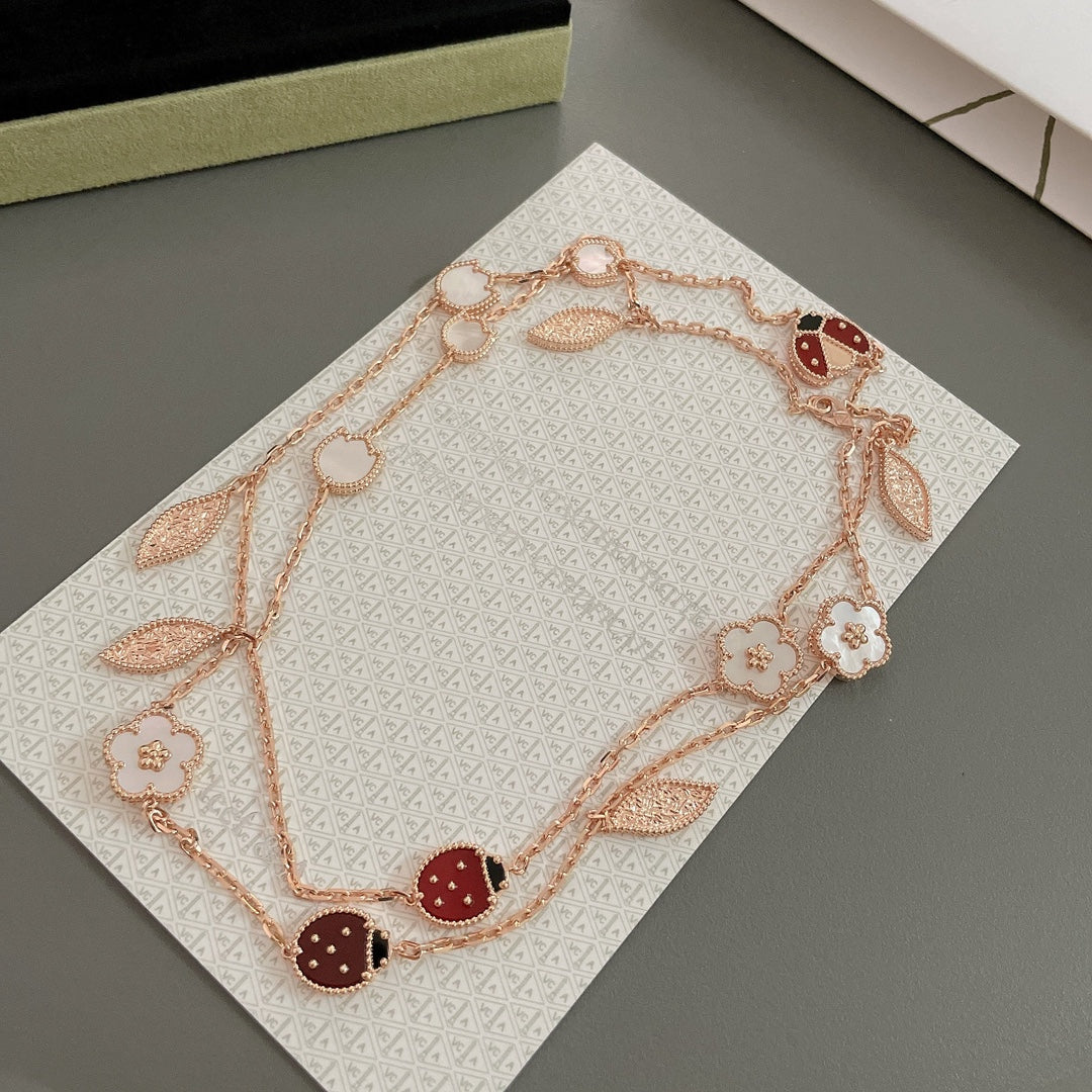 [⭐⭐JeweliWhal]LUCKY SPRING 15 MOTIFS ROSE GOLD NECKLACE