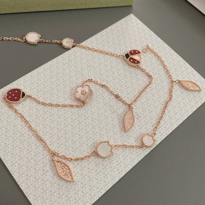 [⭐⭐JeweliWhal]LUCKY SPRING 15 MOTIFS ROSE GOLD NECKLACE