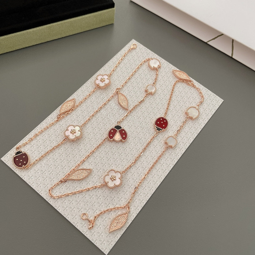 [⭐⭐JeweliWhal]LUCKY SPRING 15 MOTIFS ROSE GOLD NECKLACE