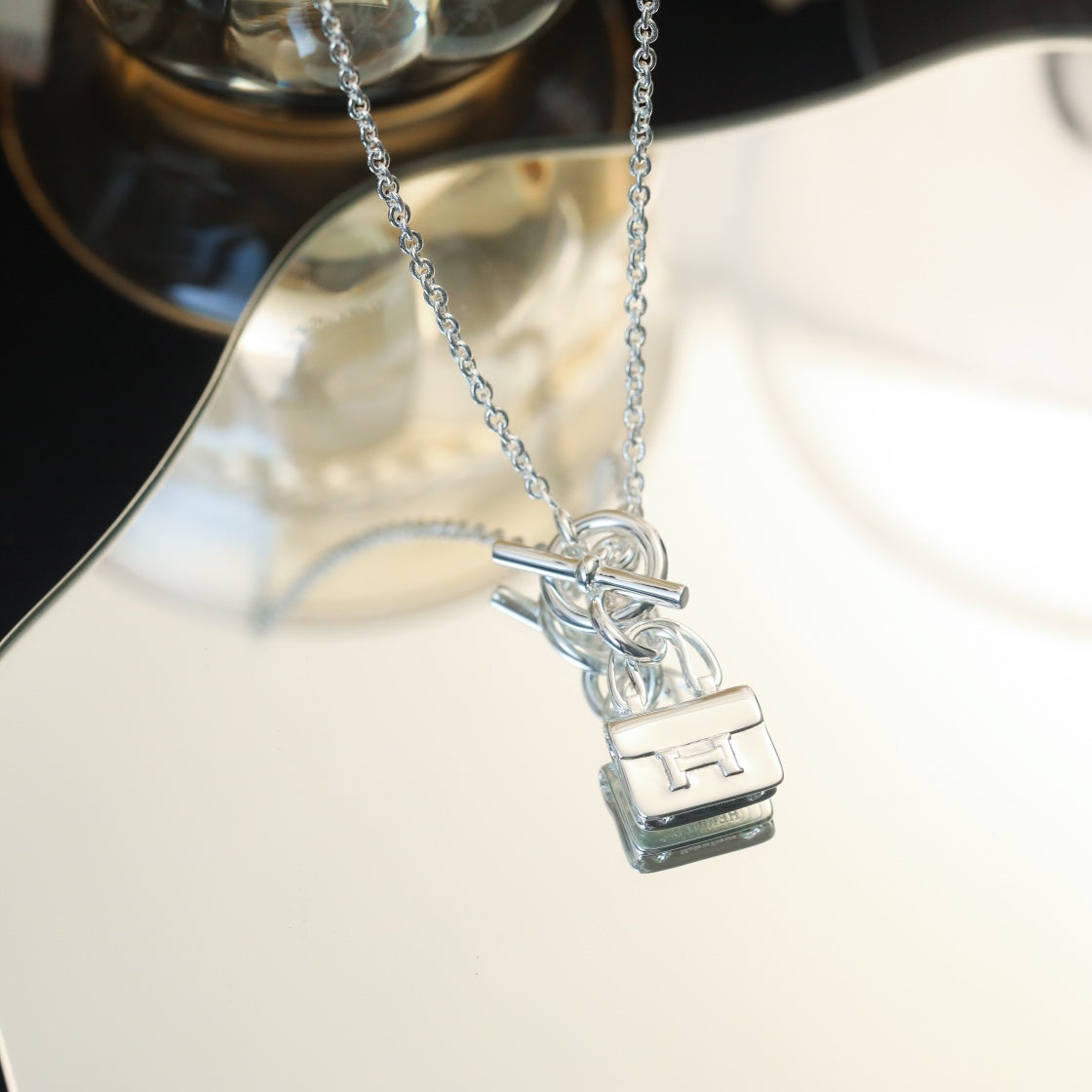 [⭐⭐JeweliWhal]POP H PEDANT SILVER NECKLACE