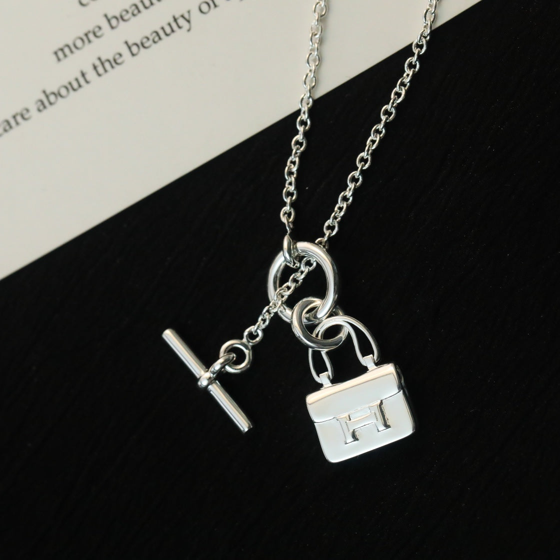 [⭐⭐JeweliWhal]POP H PEDANT SILVER NECKLACE