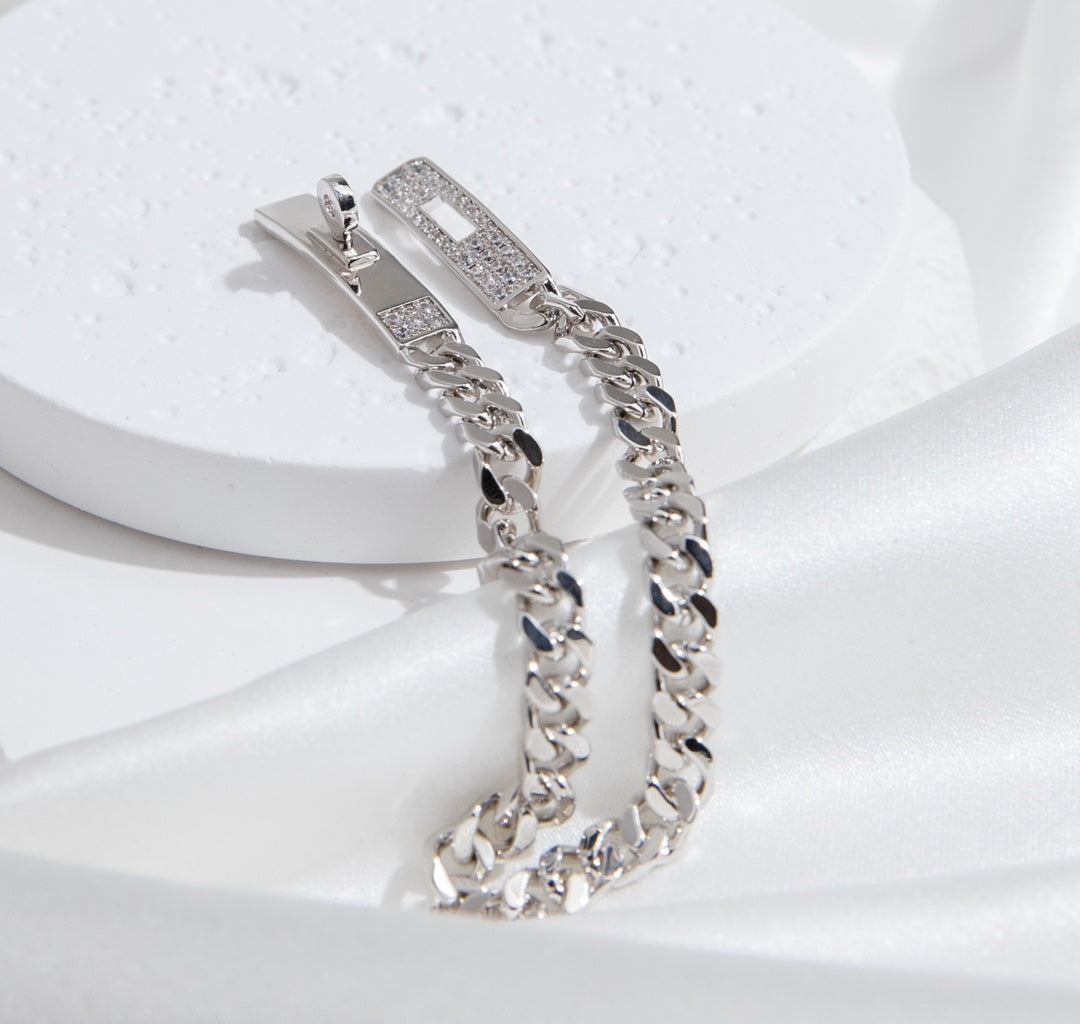 [⭐⭐JeweliWhal]KELLY CHAIN SILVER DIAMOND BRACELET