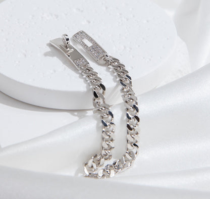 [⭐⭐JeweliWhal]KELLY CHAIN SILVER DIAMOND BRACELET