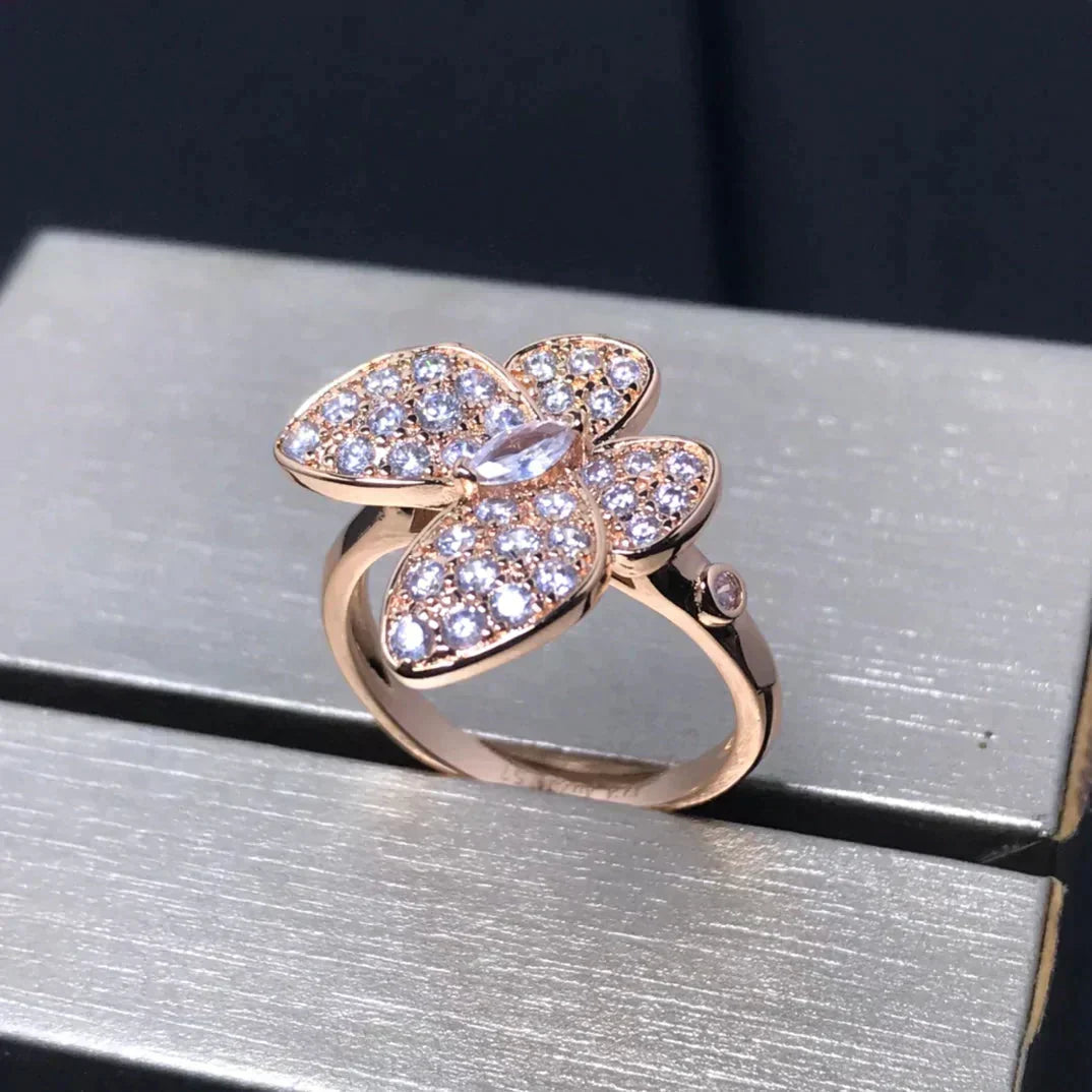 [⭐⭐JeweliWhal]BUTTERFLY PINK GOLD DIAMOND RING