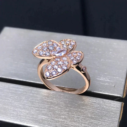 [⭐⭐JeweliWhal]BUTTERFLY PINK GOLD DIAMOND RING