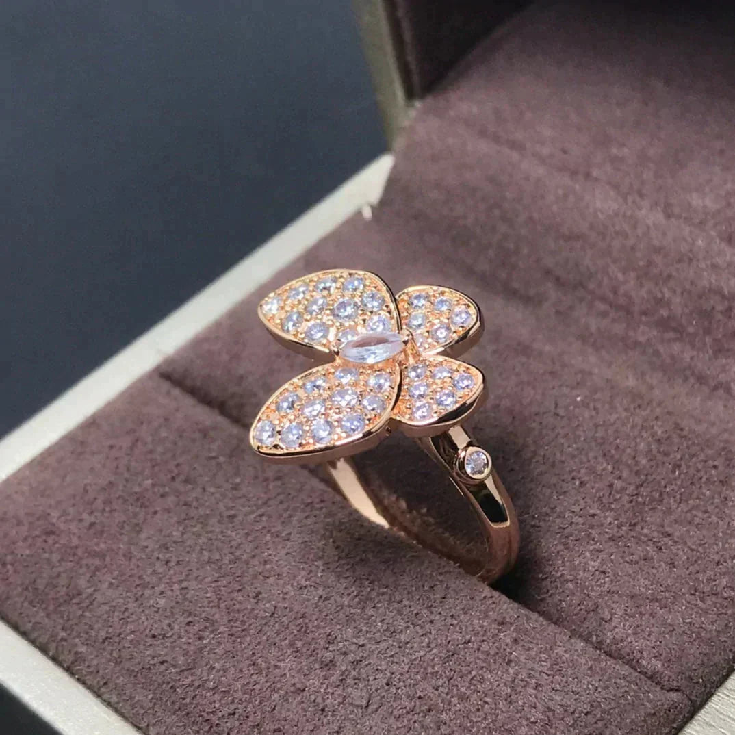 [⭐⭐JeweliWhal]BUTTERFLY PINK GOLD DIAMOND RING