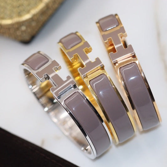 [⭐⭐JeweliWhal]H BRACELET 12MM BROWN