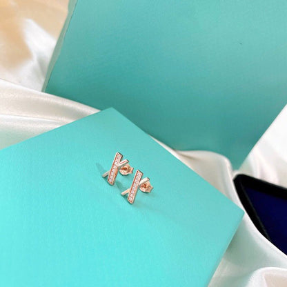[⭐JeweliWhal]X EARRINGS ROSE GOLD DIAMONDS