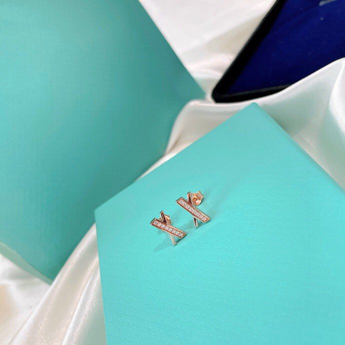 [⭐JeweliWhal]X EARRINGS ROSE GOLD DIAMONDS