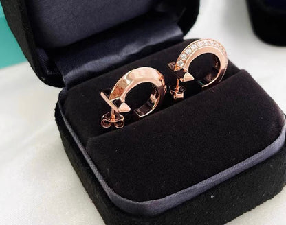 [⭐JeweliWhal]HOOP EARRINGS IN ROSE GOLD WITH DIAMONDS