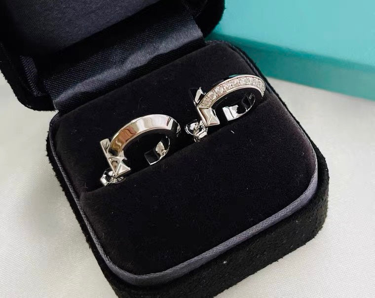 [⭐JeweliWhal]HOOP EARRINGS IN ROSE GOLD WITH DIAMONDS