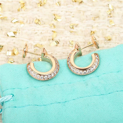 [⭐JeweliWhal]HOOP EARRINGS IN ROSE GOLD WITH DIAMONDS