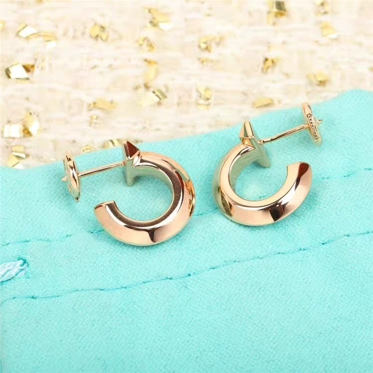 [⭐JeweliWhal]HOOP EARRINGS IN ROSE GOLD WITH DIAMONDS