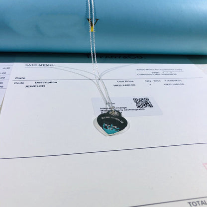 [⭐JeweliWhal]COLOUR HEART SPLASH TAG NECKLACE