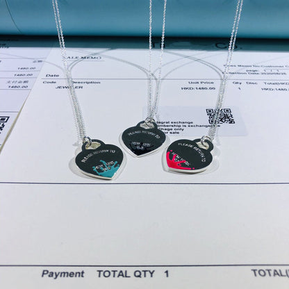 [⭐JeweliWhal]COLOUR HEART SPLASH TAG NECKLACE
