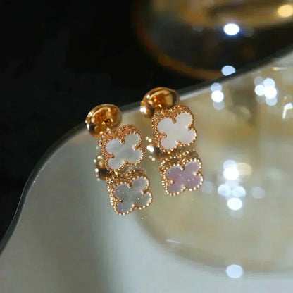 [⭐⭐JeweliWhal]CLOVER MINI 9.5MM WHITE MOP EARRINGS