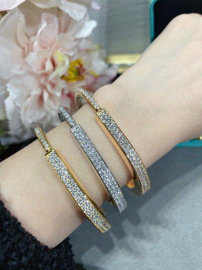 [⭐JeweliWhal]LOCK BRACELET DIAMOND PAVED