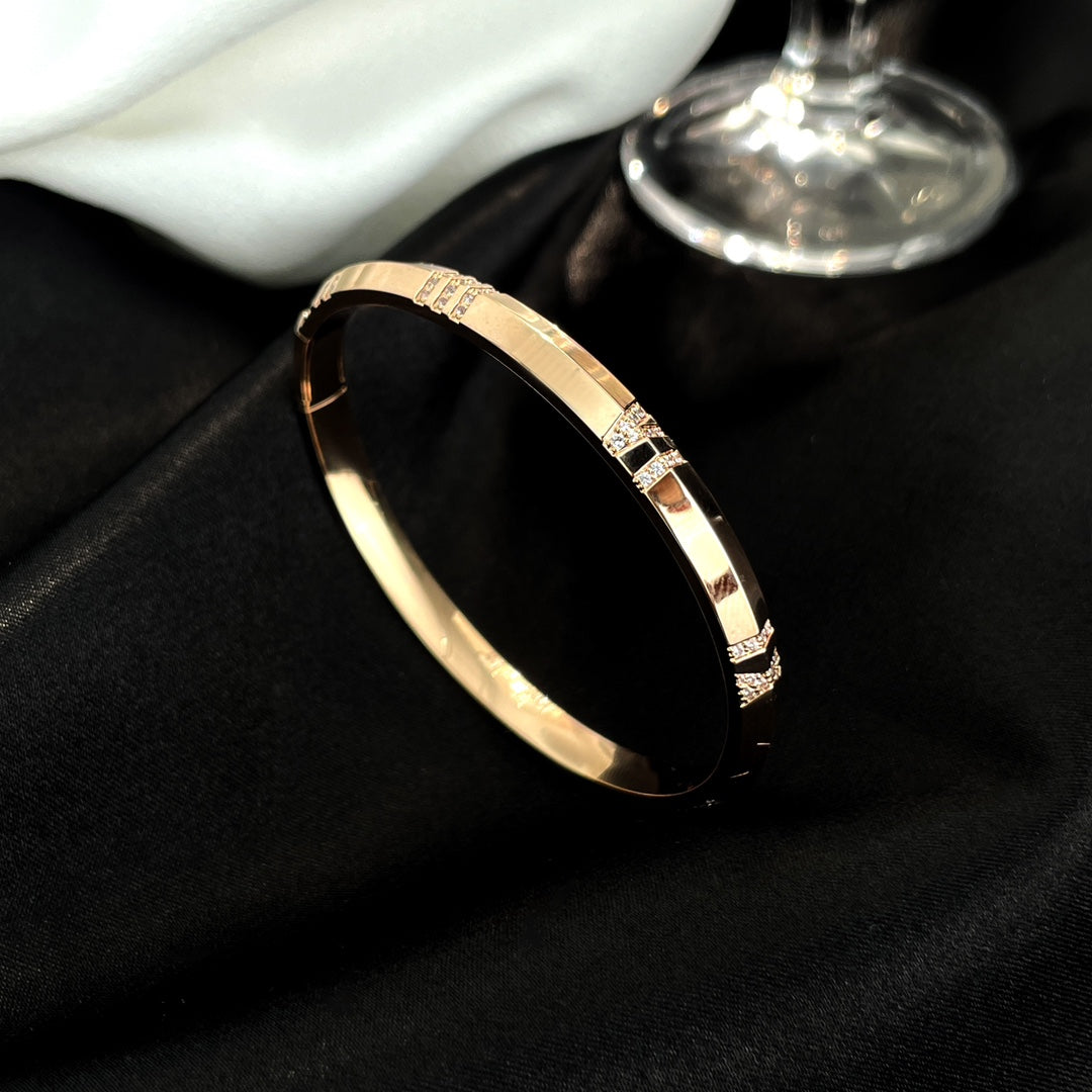 [⭐JeweliWhal]ATLAS BRACELET 6MM DIAMOND PINK GOLD