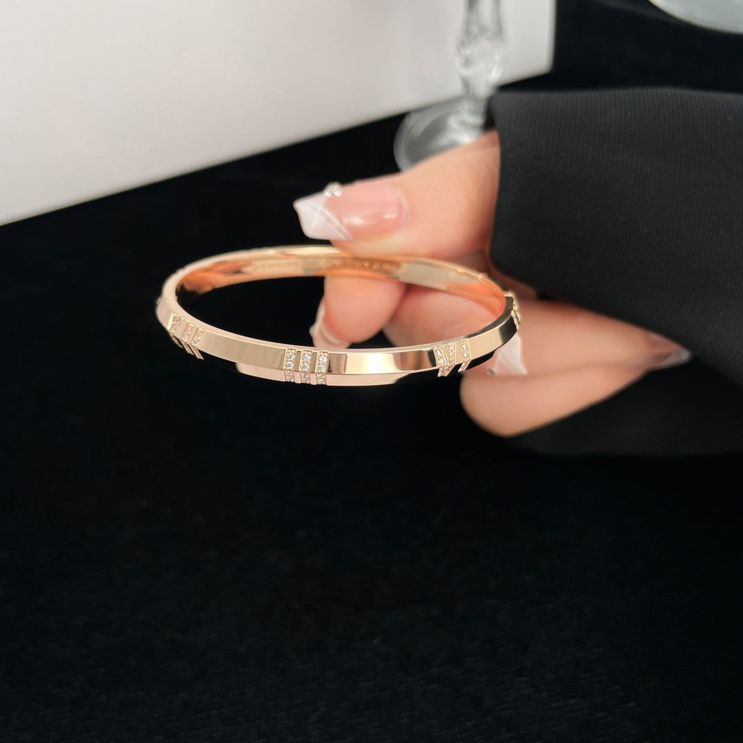 [⭐JeweliWhal]ATLAS BRACELET 6MM DIAMOND PINK GOLD