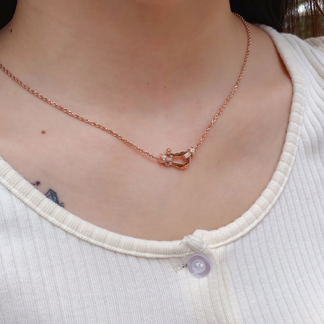 [⭐⭐JeweliWhal]FORCE 10 PINK GOLD DIAMOND NECKLACE