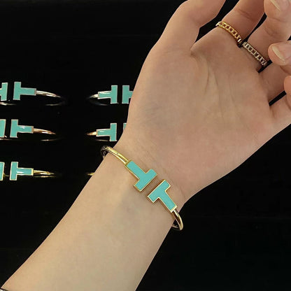[⭐JeweliWhal]T WIDE TURQUOISE OPEN BRACELET