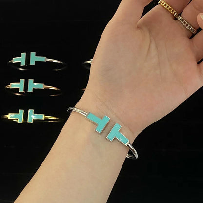 [⭐JeweliWhal]T WIDE TURQUOISE OPEN BRACELET