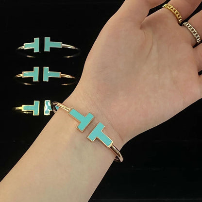 [⭐JeweliWhal]T WIDE TURQUOISE OPEN BRACELET
