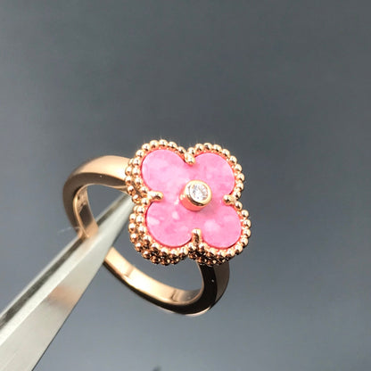 [⭐⭐JeweliWhal]CLOVER RHODONITE ROSE GOLD RING