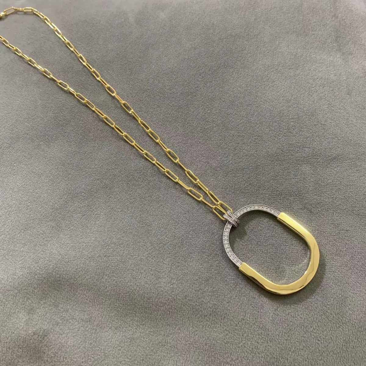 [⭐JeweliWhal]LOCK DIAMOND NECKLACE