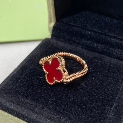 [⭐⭐JeweliWhal]CLOVER RIVERSIBLE ROSE GOLD RING