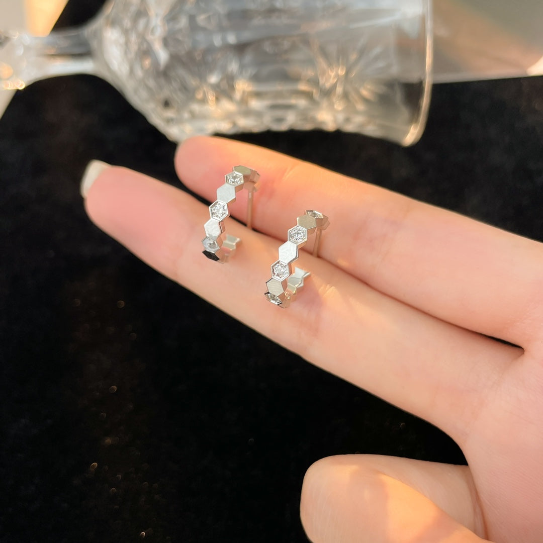 [⭐⭐JeweliWhal]BEE LOVE ダイヤモンドフープピアス