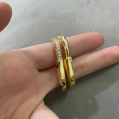 [⭐JeweliWhal]LOCK MEDIUM DIAMNOND EARRINGS